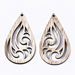 Grands pendentifs en bois creux non finis&nbsp;WOOD-N006-91