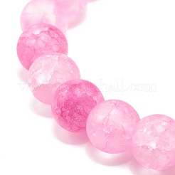 Bracelet extensible en perles de verre craquelées rondes de couleur bonbon de 8 mm pour fille et femme&nbsp;BJEW-JB07180