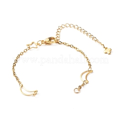 304 Edelstahl Mond & Stern Gliederketten Armbandherstellung&nbsp;AJEW-JB01039-02