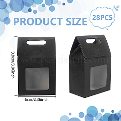 Coffrets cadeaux de rangement en papier rectangulaire avec fenêtre transparente&nbsp;CON-WH0095-60