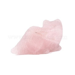 Statuetta di gatto intagliata in quarzo rosa naturale&nbsp;G-Q615-04F