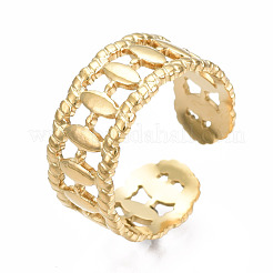 Bague de manchette ouverte ovale en acier inoxydable 304&nbsp;RJEW-T023-46G
