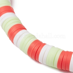 Tema natalizio braccialetti elastici fatti a mano in argilla polimerica con perline per donne e uomini&nbsp;BJEW-JB11313