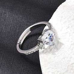 Messing Micro Pave Zirkonia Manschette offene Ringe&nbsp;CU-CBA5C10-09P