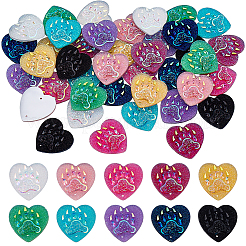 40 pezzo di strass da cucire in resina a forma di cuore con impronta di zampa&nbsp;DIY-FG0008-77