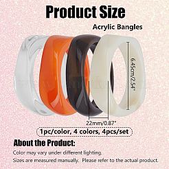 4 bracelet en acrylique 4 couleurs&nbsp;BJEW-HY0002-68