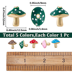 5 pz 5 perline di smalto in ottone colorato&nbsp;KK-BBC0025-33
