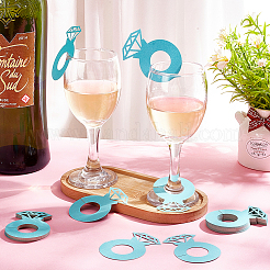 Etiquetas de encantos de copa de vino de anillo de diamante de papel&nbsp;AJEW-WH0001-71D