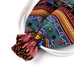 Sacs de rangement en coton et lin de style ethnique&nbsp;ABAG-N008-7x9-B01