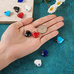 10 Stück 5 Farben handgefertigte Böse Augen Bunte Malerei Anhänger&nbsp;LAMP-TA0001-15