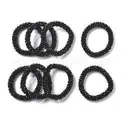 Bracelets extensibles en perles de verre opaques facettées&nbsp;BJEW-S144-002E-01