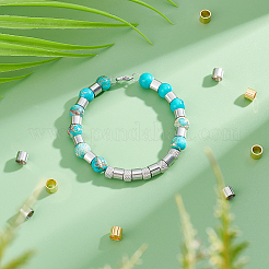 100 Stück 2 Farben 304 Edelstahl European Beads&nbsp;STAS-DC0001-87