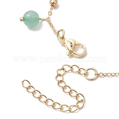 Bracelets ronds à breloques en verre aventurine verte naturelle et papillon de 6mm&nbsp;BJEW-TA00525