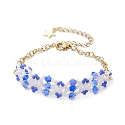 Bracciali di perline di vetro fatti a mano per le donne&nbsp;BJEW-MZ00133-01