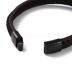Armband aus geflochtener Kordel aus Leder&nbsp;BJEW-F460-07EB