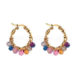 Pendientes de aro de acero inoxidable 201&nbsp;EJEW-JE04223