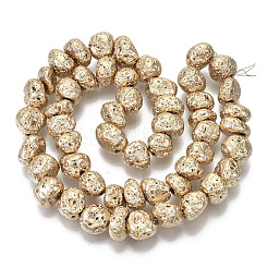 Brins de perles de pierre de lave naturelle galvanisées&nbsp;G-S352-29KC