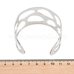 Hohle Manschettenarmreifen aus 304 Edelstahl für Damen&nbsp;BJEW-T028-01P