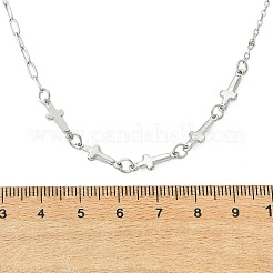 Collares de cadena con cruz religiosa de acero inoxidable 304 para mujer&nbsp;NJEW-JN06157