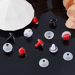 48 Stück 3 Farben ABS 3D transparentes Augenzubehör mit Puppenaugendichtung&nbsp;DIY-FH0008-30