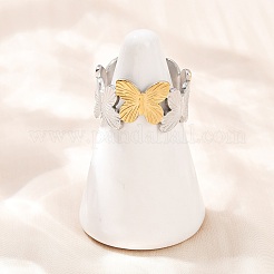 Anillos de puño de acero inoxidable 304 de dos colores&nbsp;RJEW-S635-01GP-17