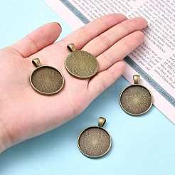 Pendente basi di cabochon in lega stile tibetano &nbsp;TIBEP-Q045-048AB-NR