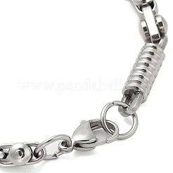 Bracciali a maglie a colonna in acciaio inossidabile 304 anti-ossidazione per uomo&nbsp;BJEW-B093-02P