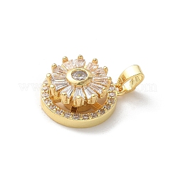 Pendentifs en laiton zircon cubique transparent&nbsp;ZIRC-D276-01G-F