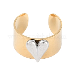 Offene Manschettenringe aus 304 Edelstahl mit Herzmotiv&nbsp;LS-RJEW-C095-04G