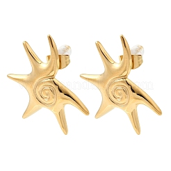Pendientes de acero inoxidable 304 con forma de espiral de vórtice&nbsp;EJEW-C169-02G