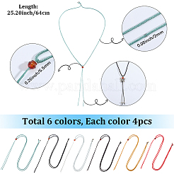 24 Stück 6 Farben Polyester Halskettenzubehör&nbsp;AJEW-SC0003-80