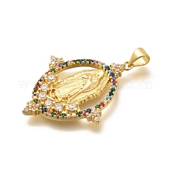 Anhänger aus Messing mit Mikropflaster und Zirkonia zum Thema Religion&nbsp;KK-L226-007G-13