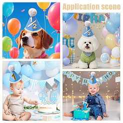 2 gorro de cumpleaños infantil de fieltro de lana de 2 estilos para un año.&nbsp;AJEW-BC0010-36
