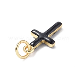 Ciondoli smaltati in ottone placcato in oro 18k placcato in vero oro 15x8x3k&nbsp;KK-F845-40G-04
