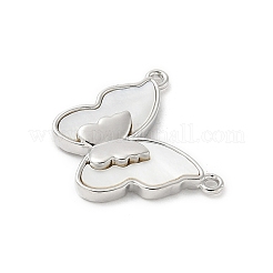 Pendentifs en coquillage blanc naturel pavé de laiton&nbsp;KK-S522-19P