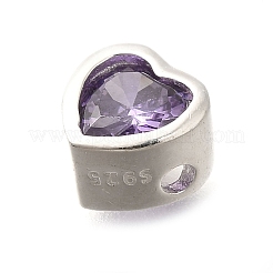 925 cuentas de circonita cúbica de plata esterlina&nbsp;STER-L066-06S-04