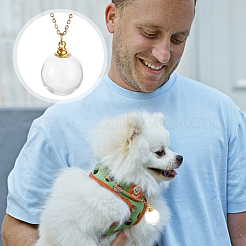 4 pièce 2 couleurs verre transparent ouvrable bouteille ronde urne pour animaux de compagnie pendentif cendres 304 chaîne de câble en acier inoxydable colliers&nbsp;NJEW-DR00027