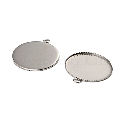 Cabochon-Fassungen für Anhänger aus Edelstahl 304&nbsp;STAS-NH0001-04P-02