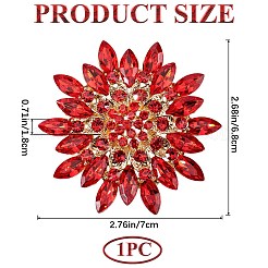 Broches fleur en strass&nbsp;JEWB-WH0022-91