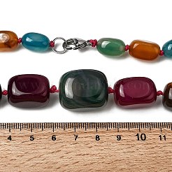 Colliers de perles cubiques dégradées en agate naturelle teintée&nbsp;NJEW-C113-01E