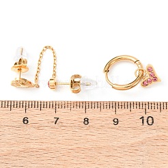 304 Edelstahl Herz Ohrstecker & Creolen Sets&nbsp;EJEW-K268-93G-01-4