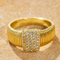 Messing Micro Pave klare Zirkonia Fingerringe&nbsp;FS-WGEE21A-04