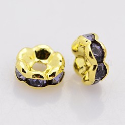Perline distanziatori strass in ottone&nbsp;RB-A014-L6mm-18G