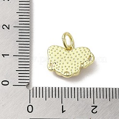 Böser Blick Emaille-Muschel-Schmetterlingsanhänger aus Messing mit Biegeringen&nbsp;KK-E092-27G-02