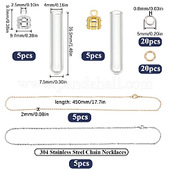 60 Stück 6 Stile Klarglas Wunschflasche Anhänger Set&nbsp;GLAA-SC0002-31
