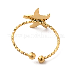 Anelli polsino aperto a forma di stella marina in acciaio inossidabile 304 con placcatura ionica (ip) per donna&nbsp;X-RJEW-H136-06G