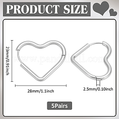 6 paire de 3 styles de boucles d'oreilles créoles en acier inoxydable 304&nbsp;EJEW-UN0003-29C