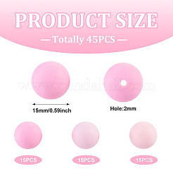 45 pz 3 colori perline focali rotonde in silicone&nbsp;SIL-TAD0001-01E