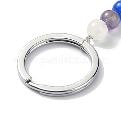 Porte-clés pendentif hexagone en améthyste naturelle&nbsp;G-Z033-02A-P