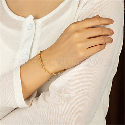 Messing-Twist-Wellen-Gliederkettenarmbänder für Damen&nbsp;DN6472-2